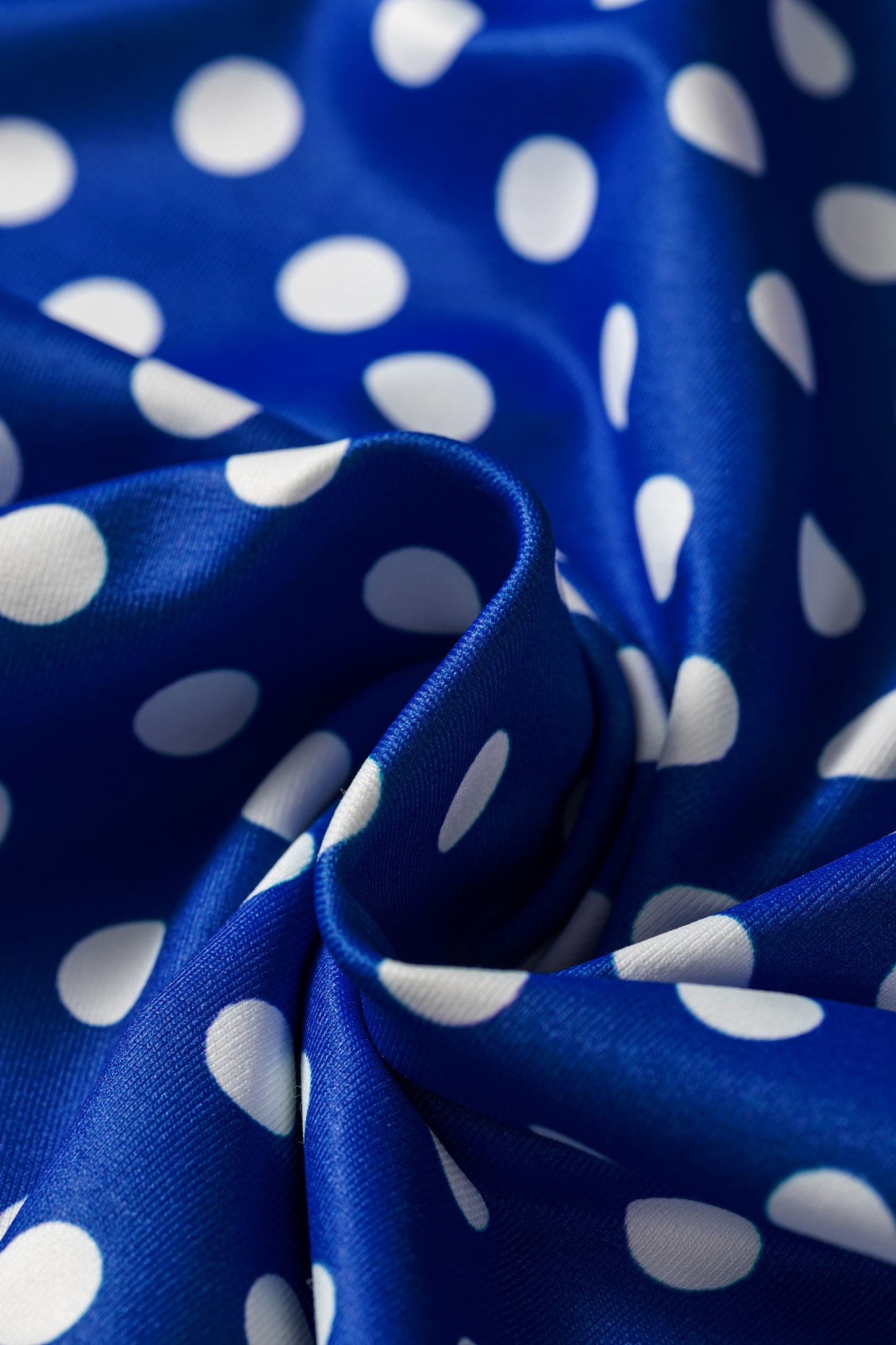 Blue Polka Dot Print Slim Tank Loose Pants 2pcs Outfit